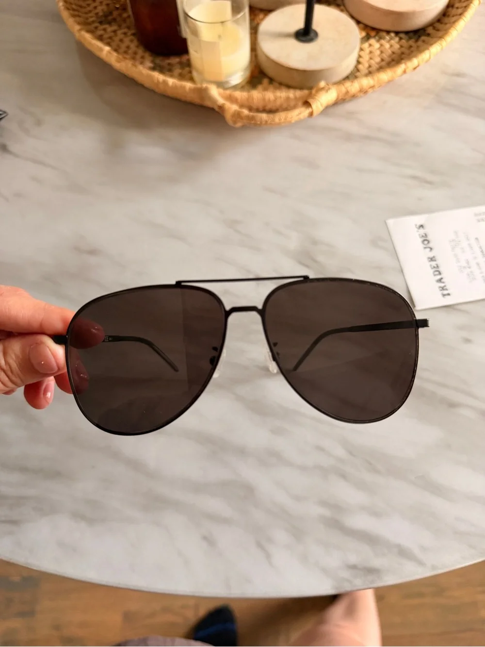 Saint Laurent Men's Black Aviator Sunglasses - Classic Metal Frame